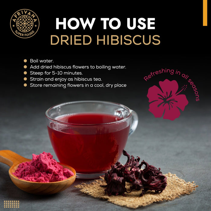 Dried Hibiscus Flowers, Loose Leaf, Case of 12 x 8 oz Bags, Wholesale