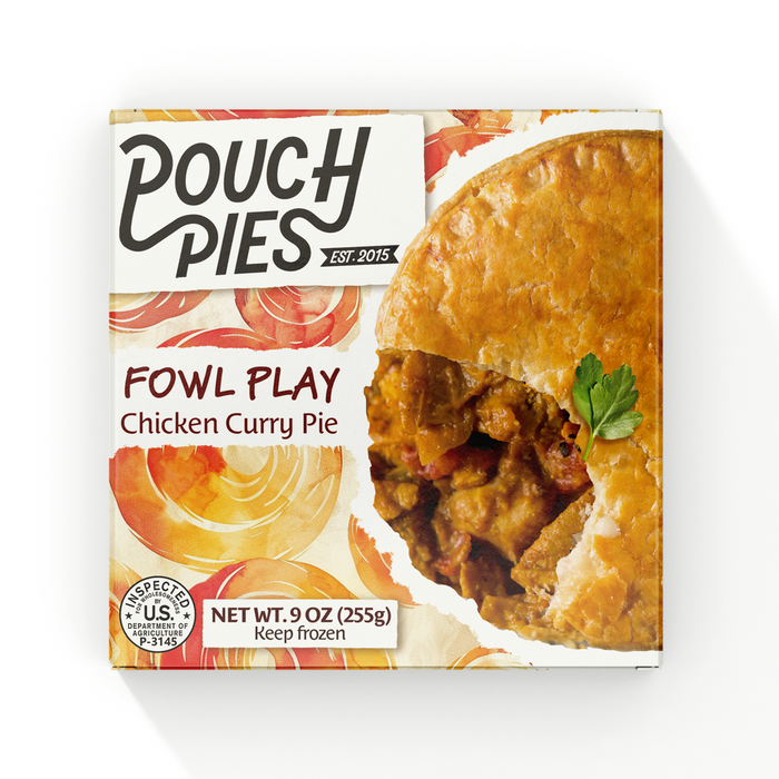FOWL PLAY  Chicken Curry Pie - 9oz, ASDS-AFRIVANA Bulk Wholesale Marketplace